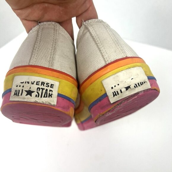 Converse CTAS Lift Ox Pink Tan Rainbow Platform Sneakers‎ Shoes Women’s US 11 - Picture 5 of 9